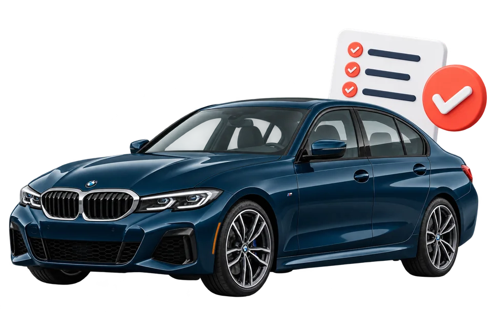 BMW un pārbaudes saraksta ilustrācija